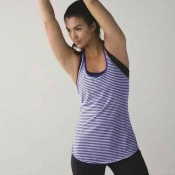Lululemon what the sport singlet purple striped tank top - Picture 4 of 5